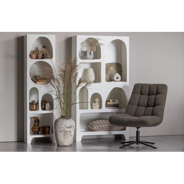 Knygų spinta  baltos spalvos 48x180 cm Caz – WOOOD-image-1