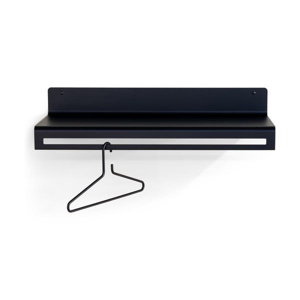 Juodos spalvos iš metalo sieninė lentyna su lentyna 78 cm Sway – Spinder Design-image-4