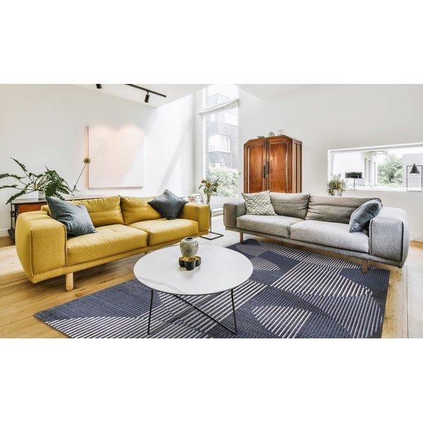 Kilimas iš vilnos tamsiai mėlynos spalvos 100x180 cm Shades – Agnella-image-1