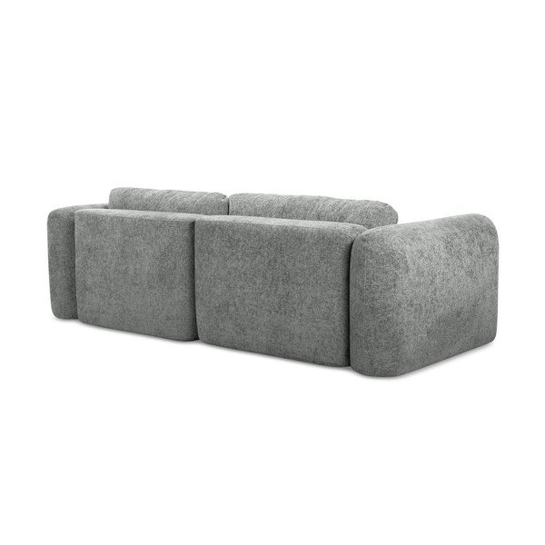 Pilkos spalvos iš šenilinio audinio sulankstoma/su sandėliavimo vieta kampinė sofa (su kairiuoju kampu/su gultu) Mele – Makamii-image-3