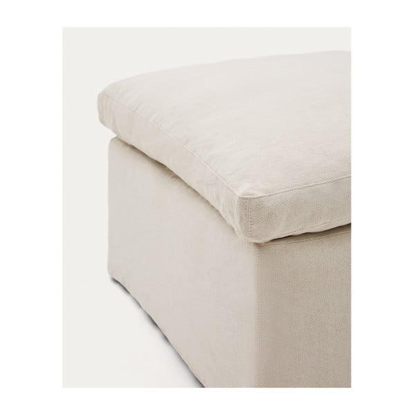 Smėlio spalvos iš lino taburetė Zenira – Kave Home-image-1