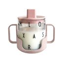 Rožinės spalvos puodelis Design Letters Grow With Your Cup