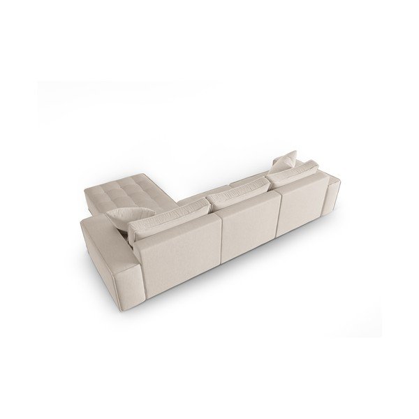 Kampinė sofa smėlio spalvos (su dešiniuoju kampu) Mike – Micadoni Home-image-4