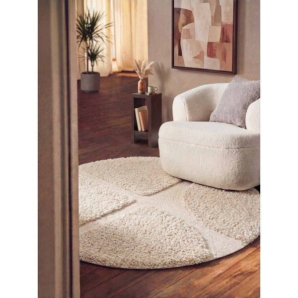 Rankų darbo kreminės spalvos apvalios formos kilimas ø 200 cm Lambeth Jasper – Ted Baker-image-1