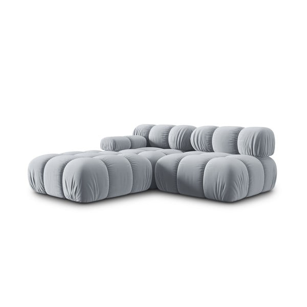 Sofa šviesiai mėlynos spalvos iš velveto 282 cm Bellis – Micadoni Home-image-4