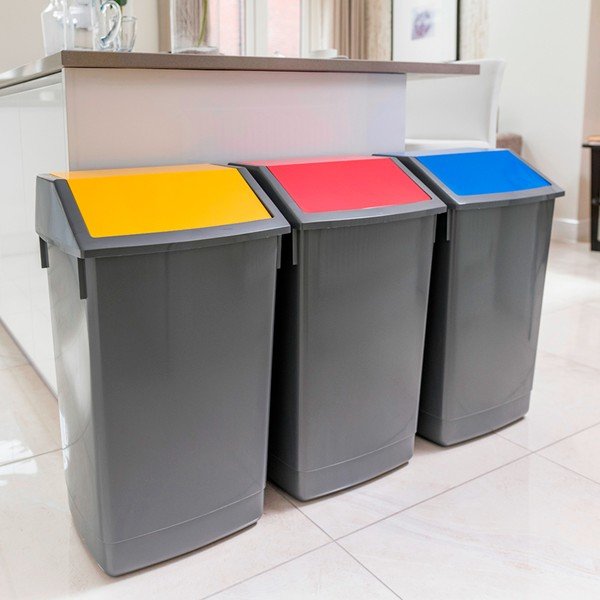 3 atliekų rūšiavimo konteinerių rinkinys Addis Recycle, 60 l-image-1
