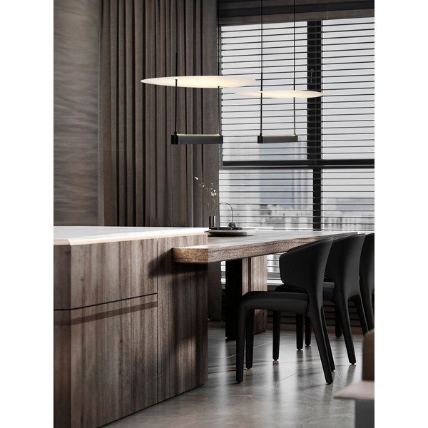 Baltos spalvos/matinės juodos spalvos iš aliuminio kabantis šviestuvas LED su pritemdymo funkcija ø 40 cm Diona – Nova Luce-image-1
