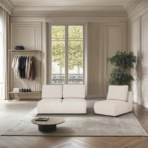 Kreminės spalvos iš boucle sofa 164 cm Mirel – Rodier-image-1