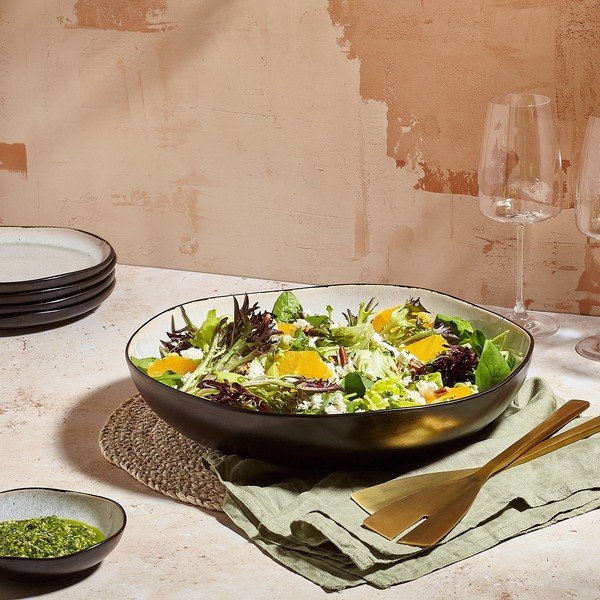 Juodos spalvos/smėlio spalvos iš akmens masės dubuo ø 32 cm Lunar – Salt&Pepper-image-1