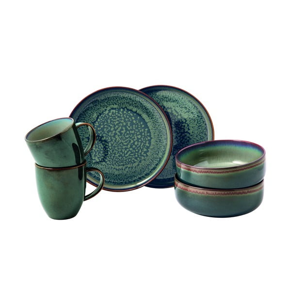 6 dalių žalios spalvos porcelianinių indų rinkinys Villeroy & Boch Like Crafted