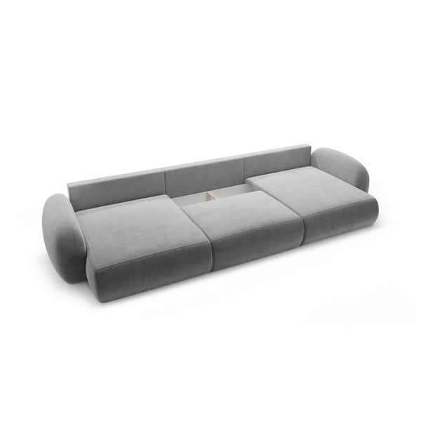 Tamsiai pilkos spalvos iš velveto sulankstoma/su sandėliavimo vieta kampinė sofa („U“ formos) Tonale – Cosmopolitan Design-image-2