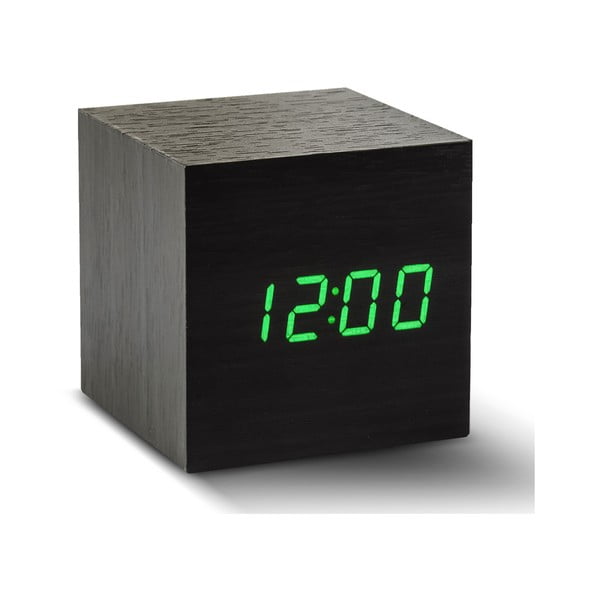 Žalias LED žadintuvas "Cube Click Clock", juodas