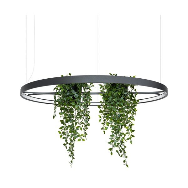 Juodos spalvos iš aliuminio kabantis šviestuvas LED ø 110 cm RIO – Thoro