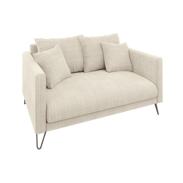 Kreminės spalvos iš šenilinio audinio sofa 140 cm Freya – Ropez