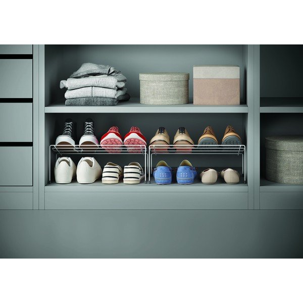 2 baltų nerūdijančio plieno batų lentynų rinkinys Metaltex Cipok-image-2