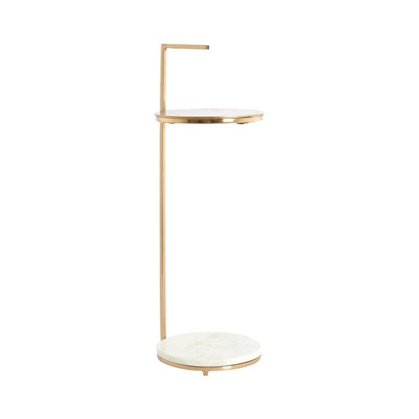 Su marmuriniu stalviršiu apvalios formos šoninis stalas ø 26 cm Leda – Light & Living