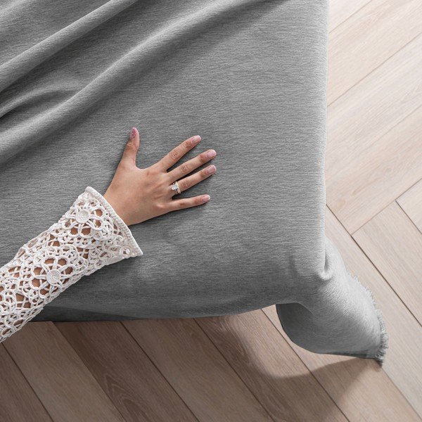 Pilkos spalvos iš šenilino lovatiesė 220x240 cm Talo – Filumi-image-1