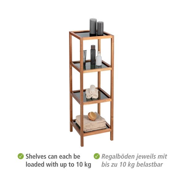 Iš stiklo vonios lentyna juodos spalvos/natūralios spalvos 36x112 cm Fondi – Wenko-image-4