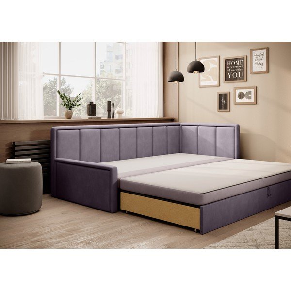 Rožinės spalvos iš šenilinio audinio sulankstoma/su sandėliavimo vieta sofa 214 cm Fulgeo – ELTAP-image-2