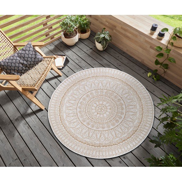 Apvalios formos kilimas kreminės spalvos ø 120 cm Spirit – Hanse Home-image-1