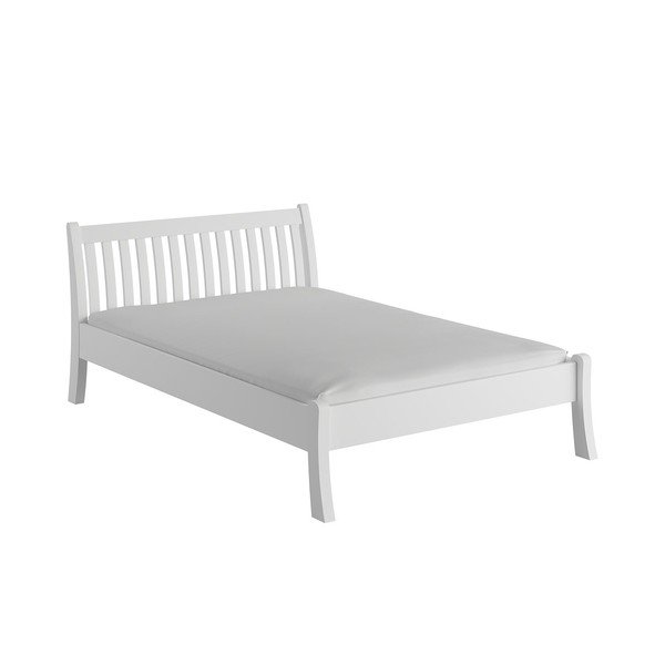 Iš pušies masyvo dvigulė lova baltos spalvos 180x200 cm Tonja – Olivia Living