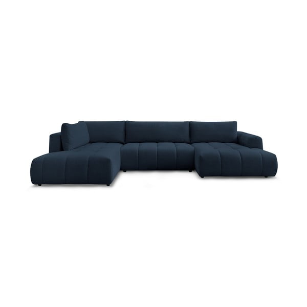 Tamsiai mėlynos spalvos sulankstoma/su sandėliavimo vieta kampinė sofa (su kairiuoju kampu/„U“ formos) Fuji – Bobochic Paris