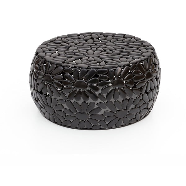 Juodas kavos staliukas WOOX LIVING Floral, ⌀ 56 cm