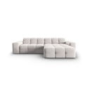 Šviesiai pilka aksominė kampinė sofa (dešinysis kampas) Kendal - Micadoni Home