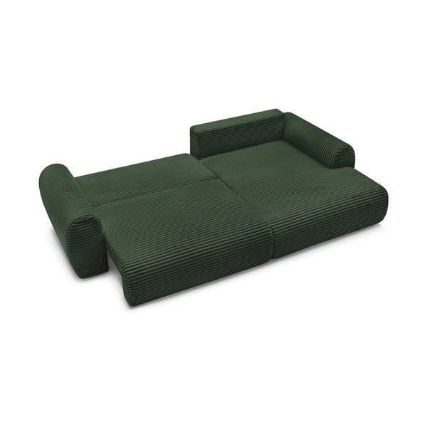 Iš kordinio velveto sulankstoma kampinė sofa tamsiai žalios spalvos (su dešiniuoju kampu) Lucien – Bobochic Paris-image-4