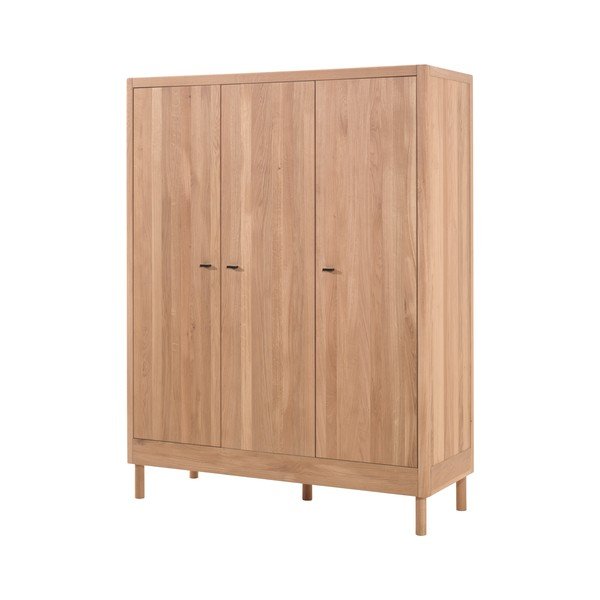 Natūralios spalvos iš ąžuolo masyvo vaikiška spinta 146x190x55 cm Forrest – Vipack