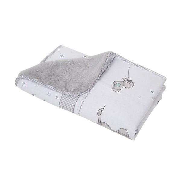 Baltos spalvos/pilkos spalvos iš mikropliušo vaikiškas pledas 80x80 cm Sternenzauber – Roba-image-2
