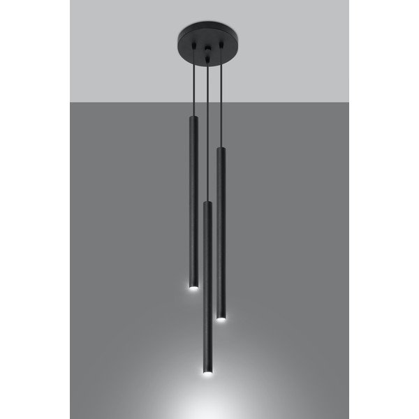 Juodos spalvos iš metalo kabantis šviestuvas ø 20 cm Fideus – Sollux-image-2