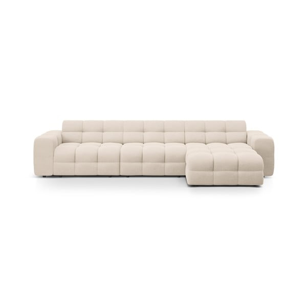 Smėlio spalvos kampinė sofa (su dešiniuoju kampu/su gultu) Kendal – Micadoni 