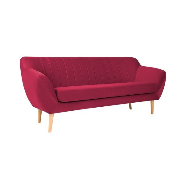 Tamsiai rožinė aksominė sofa Mazzini Sofas Sardaigne, 188 cm-image-1