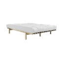 Pušies medienos dvigulė lova su čiužiniu Karup Design Pace Double Latex Natural Clear/Natural, 180 x 200 cm