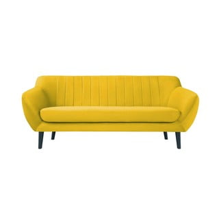 Geltonos spalvos aksominė sofa Mazzini Sofas Toscane, 188 cm