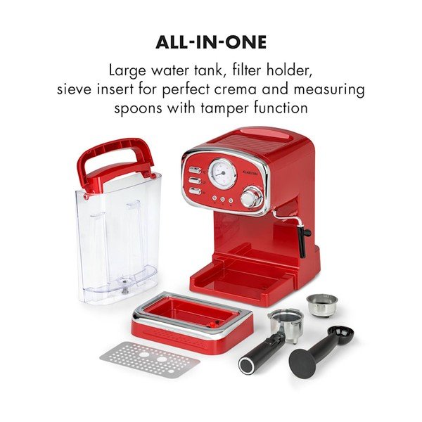 Raudonas kavos aparatas Klarstein Espressionata Gusto Red-image-3