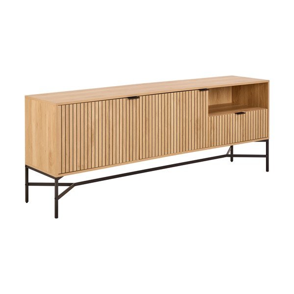 Šoninė spintelė natūralios spalvos iš ąžuolo 180x70x40 cm Jaipur – Actona-image-1