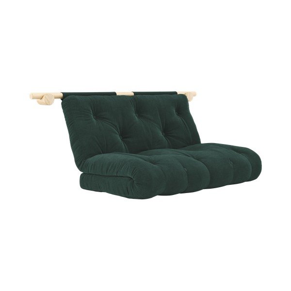 Tamsiai žalios spalvos iš kordinio velveto sulankstoma sofa 135 cm Hooked – Karup Design