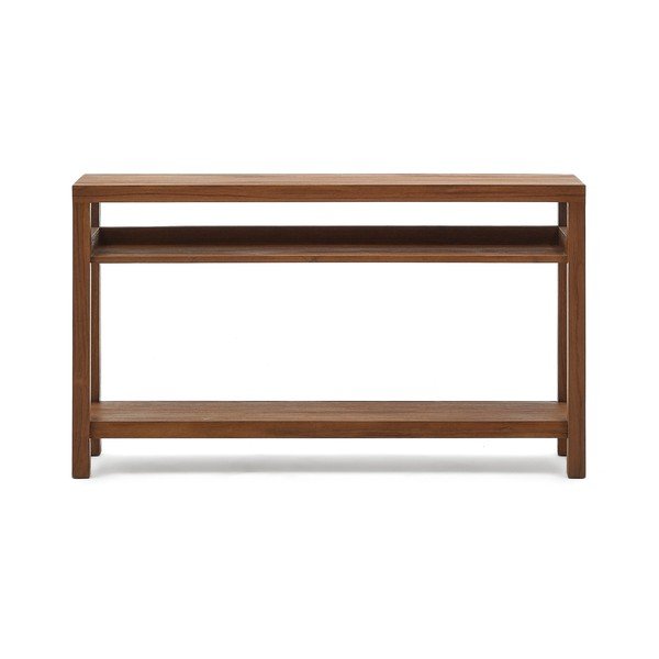 Iš tikmedžio masyvo konsolinis staliukas natūralios spalvos 35x140 cm Sashi – Kave Home-image-3
