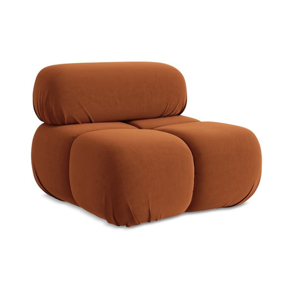 Oranžinės spalvos iš velveto modulinė sofos dalis (modulinė) Lokua – Makamii-image-2