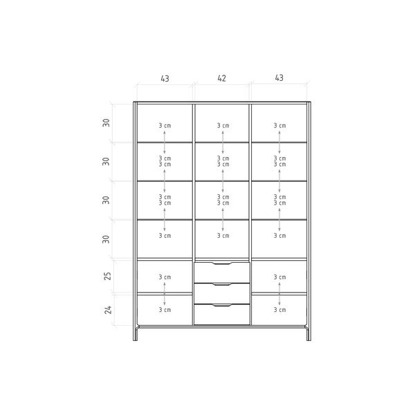 Iš ąžuolo masyvo vitrina natūralios spalvos 140x188 cm Twig – The Beds-image-4