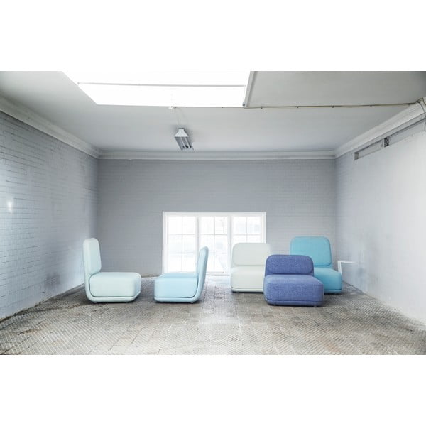 Oranžinis fotelis su baltu metaliniu staliuku Softline Standby Low + Side Table-image-1
