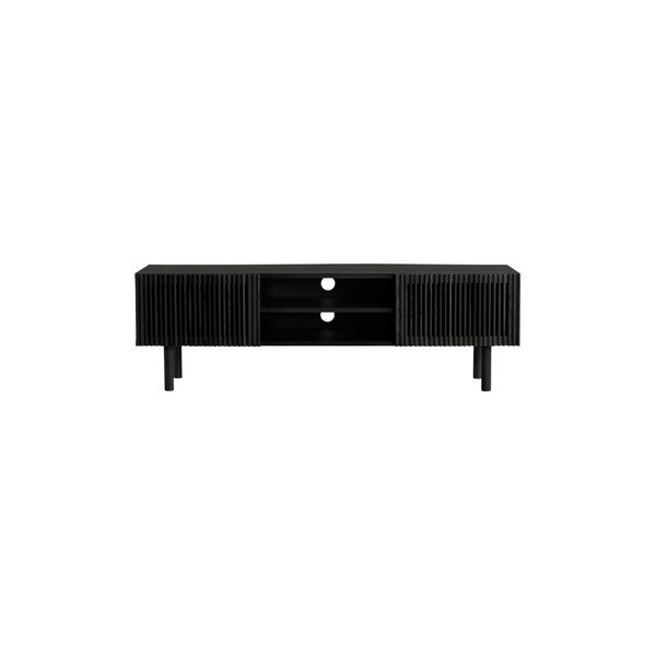 Juodos spalvos TV spintelė iš uosio 160x50x43 cm Sion – Jotex-image-2