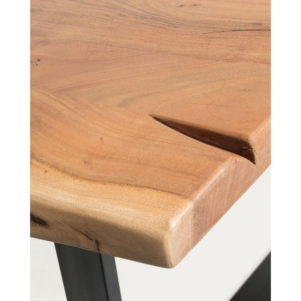 Valgomojo stalas su akacijos stalviršiu 90x160 cm Alaia – Kave Home-image-3