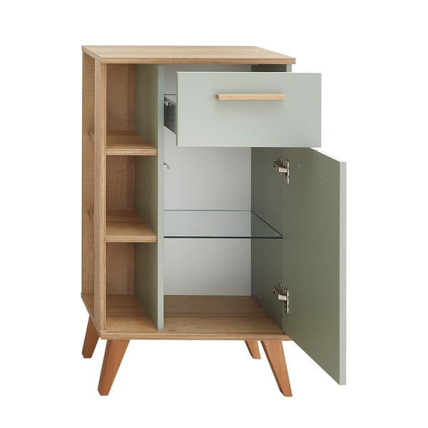 Žalia ąžuolinė žema vonios kambario spintelė 51x90 cm Set 963 - Pelipal-image-3