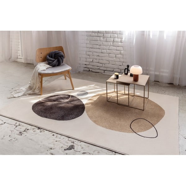 Smėlio spalvos/kreminės spalvos kilimas 80x150 cm Peblinne – Universal-image-1