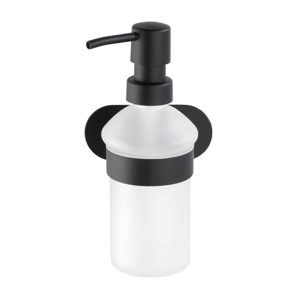 Sieninis muilo dozatorius su matinės juodos spalvos nerūdijančio plieno laikikliu Wenko Orea Turbo-Loc®-image-2