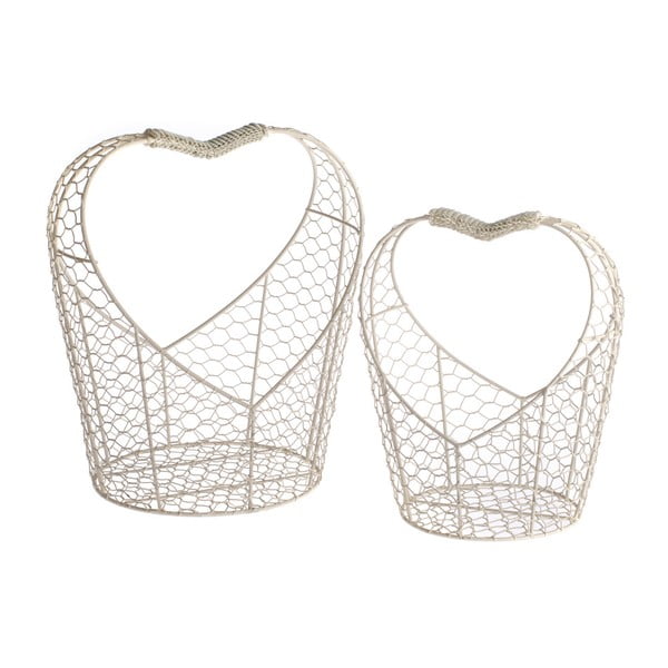 2 metalinių širdelės formos krepšelių rinkinys "Dakls Easter Hearts