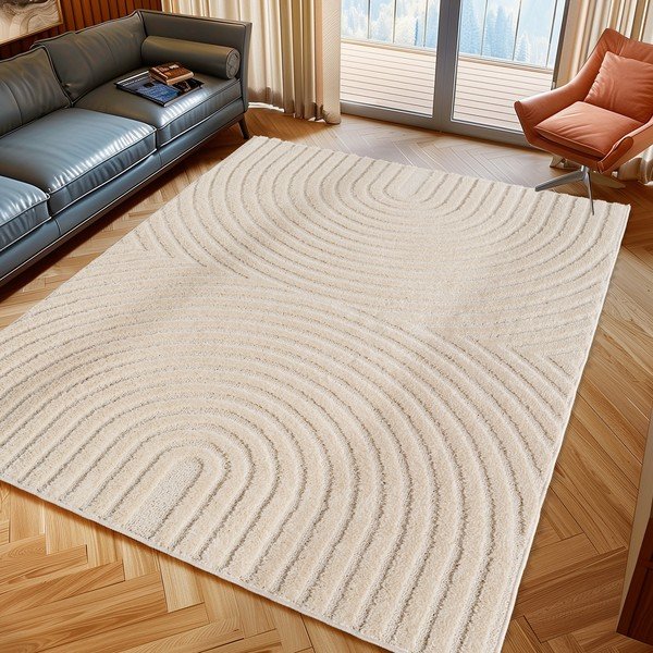 Kreminės spalvos iš džiuto mišinio kilimas 200x290 cm Art 1122 – Ayyildiz Carpets-image-1